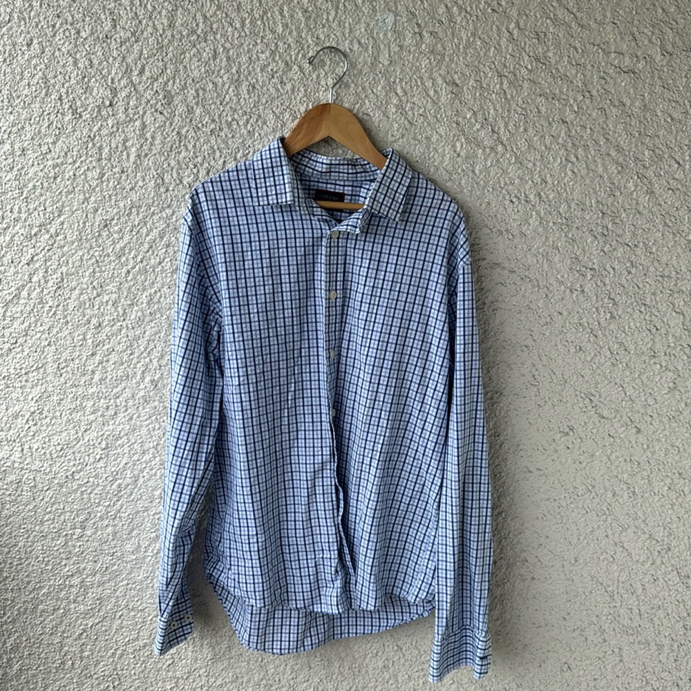 Slim Fit Blue Checkered Men's Shirt